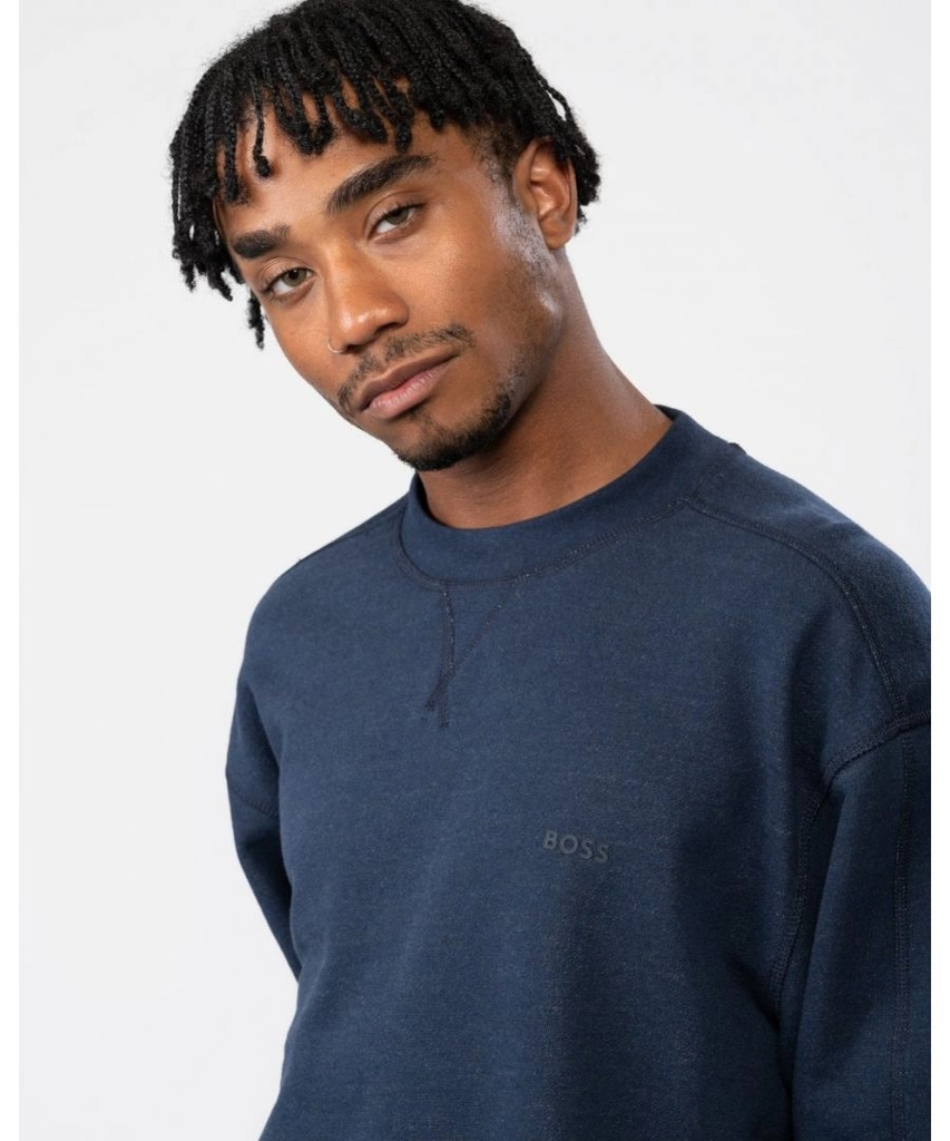 Hugo Boss Weglitchstitch Mens Sweatshirt - Dark Blue - Size Large